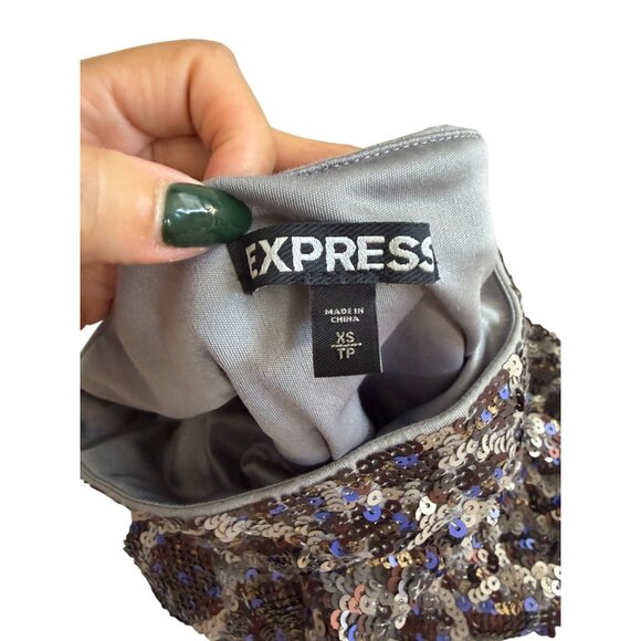 EXPRESS y2k Vintage Animal Print Sequin Mini Skirt Size XS - Picture 8 of 8